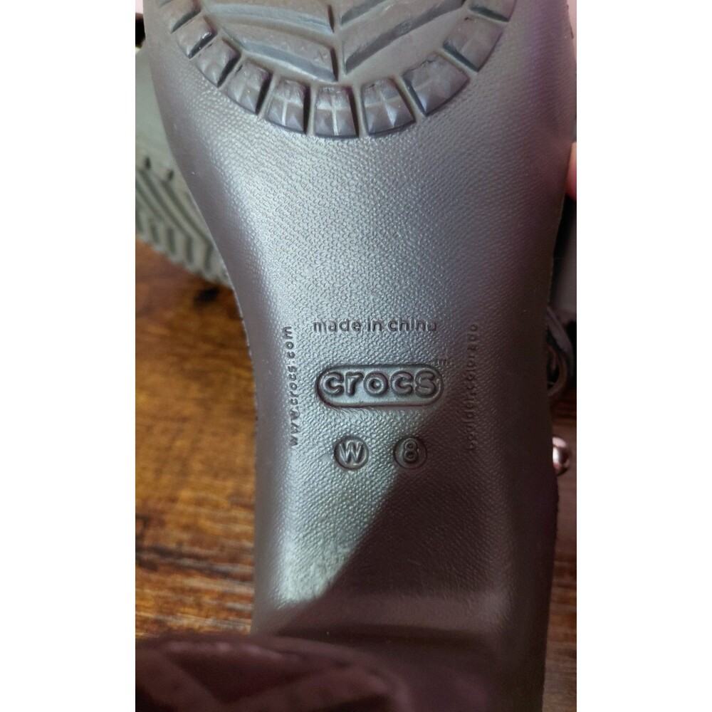 Crocs CYPRUS IV High Heels Women's 8 Brown Slip On Strap Comfort Sandals - Picture 9 of 10
